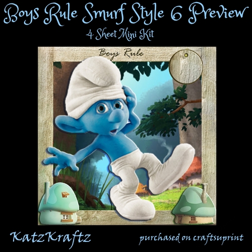 Boys Rule Smurf Style 6 Mini Kit