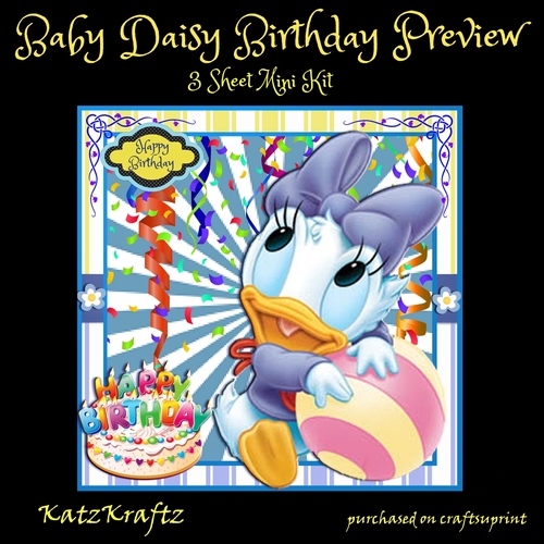 Baby Daisy Birthday 1 Mini Kit