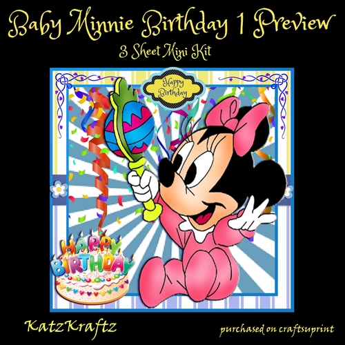 Baby Minnie Birthday 1 Mini Kit