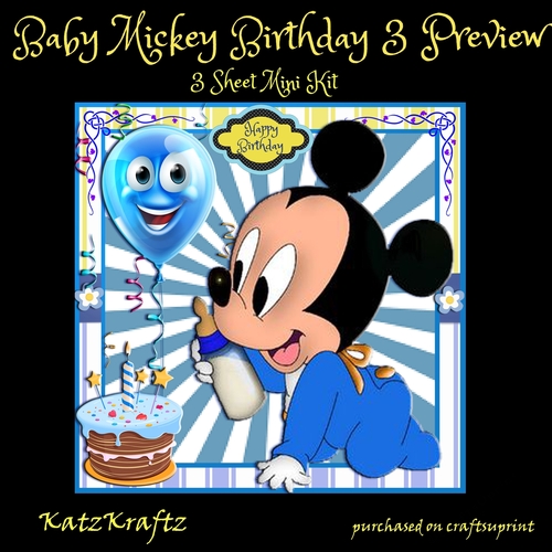 Baby Mickey Birthday 3 Mini Kit