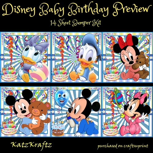 Disney Baby Birthday Bumper kit