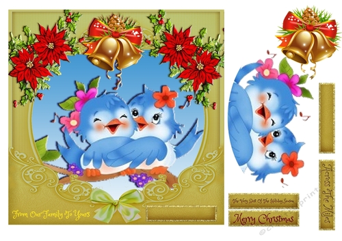 Christmas Blue Birds