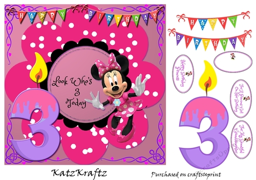 Minnie Birthday sheet 3