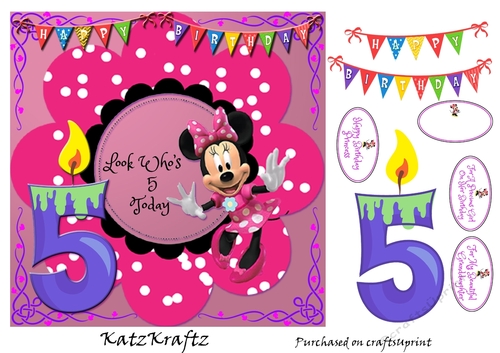 Minnie Birthday sheet 5