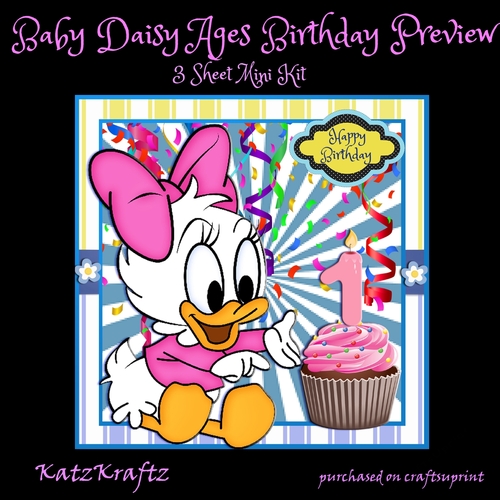 Baby Daisy Ages Birthday Mini Kit