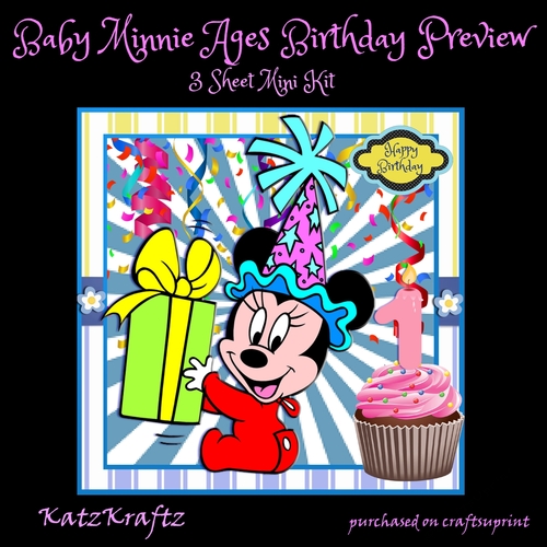Baby Minnie Ages Birthday Mini Kit
