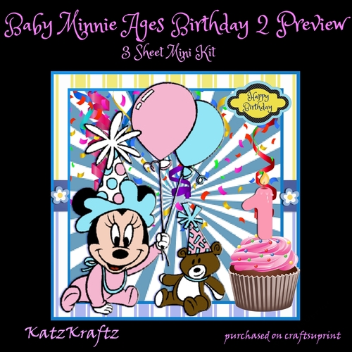 Baby Minnie Ages Birthday 2 Mini Kit