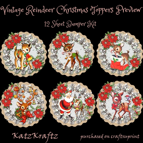 Vintage Reindeer Christmas Bumper Kit