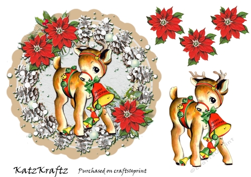 Vintage Reindeer Christmas 1