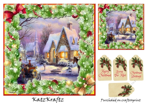 Christmas Scene Topper & Gift Tag 3
