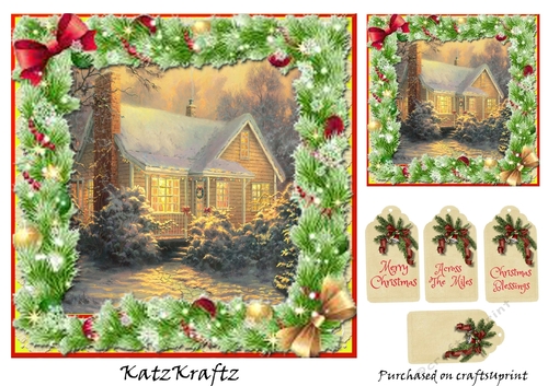 Christmas Scene Topper & Gift Tag 4