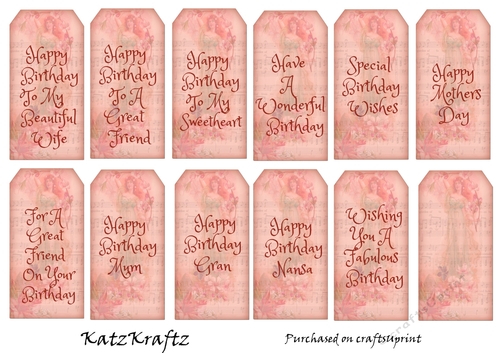 Vintage Birthday tags 3