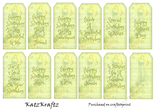 Vintage Birthday tags 10