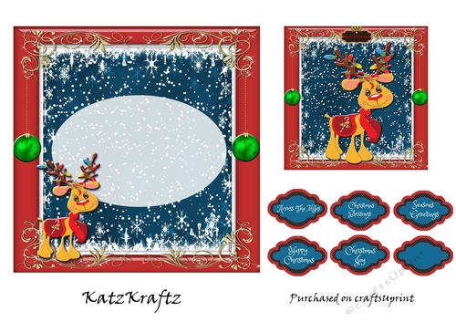 Fun With Reindeer Insert & gift Tag 1