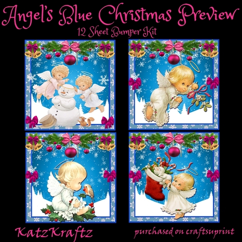 Angels Blue Christmas Bumper Kit