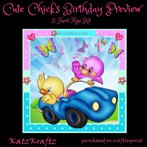 Cute Chicks Birthday Mini kit