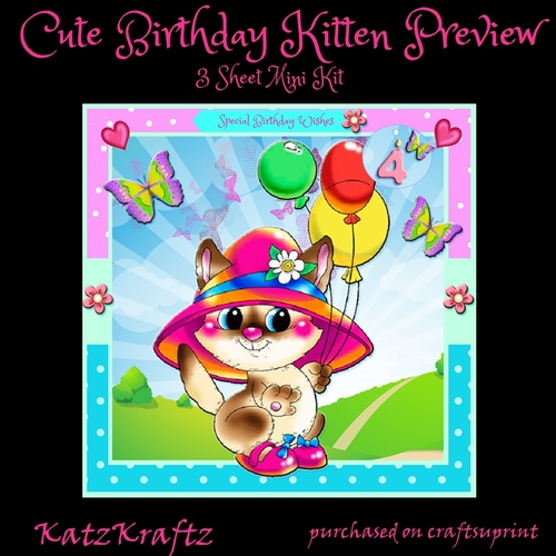 Cute Birthday Kitten Mini Kit