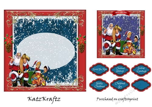 Fun With Santa Insert & gift tag 2-5