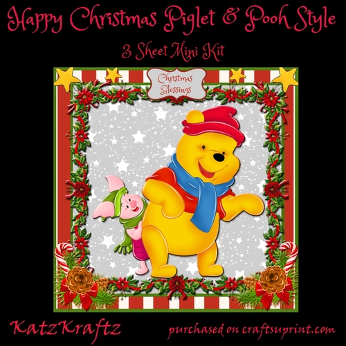 Happy Christmas Piglet & Pooh Style 6