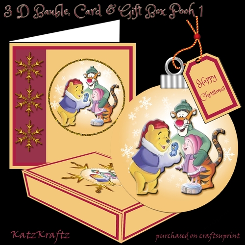 3D Pooh & Friends Bauble, Card & Box Mini Kit  1