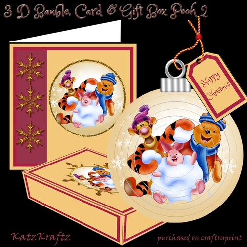3D Pooh & the Gang Bauble, Card & Box Mini Kit 2