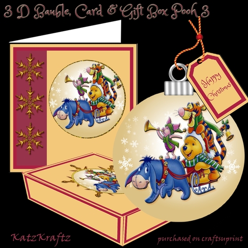 3D Pooh & the Gang Bauble, Card & Box Mini Kit 3