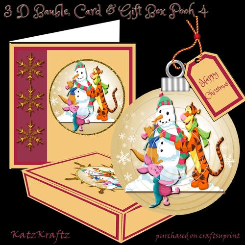 3D Pooh & the Gang Bauble, Card & Box Mini Kit 4