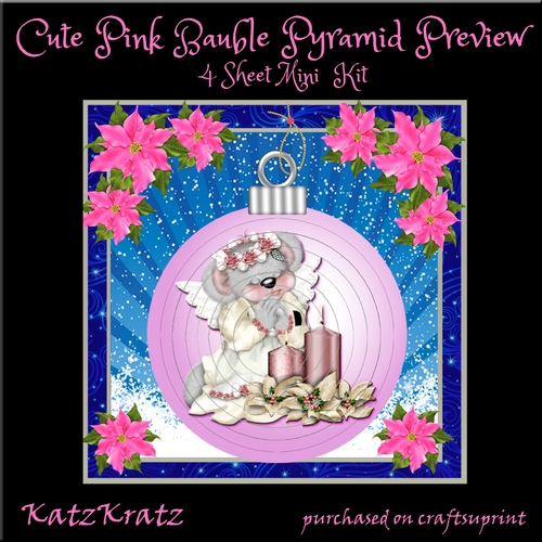 Cute Pink Bauble 1 Pyramid card