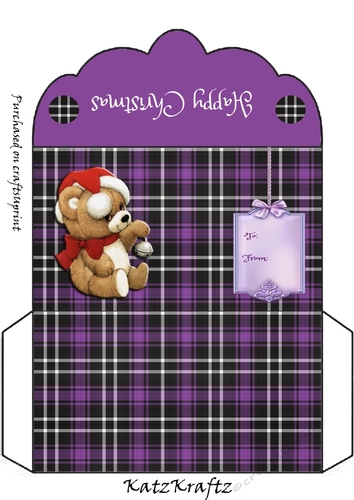 Cute Bear on tartan 1