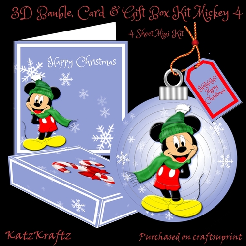 3D Mickey Bauble, Card & Gift Box Mini Kit 4
