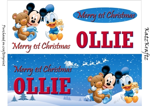 Babys 1st Christmas DL  OLLIE (by request)