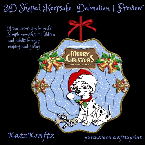 3D Shaped Keepsake Christmas decoration Dalmatian 1