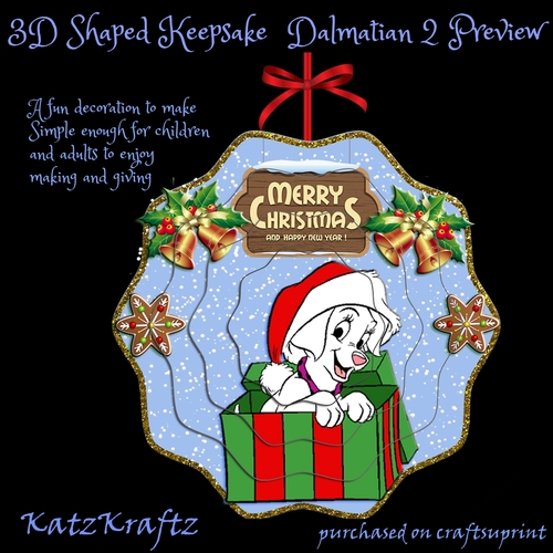 3D Shaped Keepsake Christmas decoration Dalmatian 2