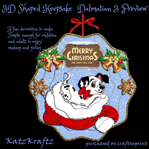 3D Shaped Keepsake Christmas decoration Dalmatian 4