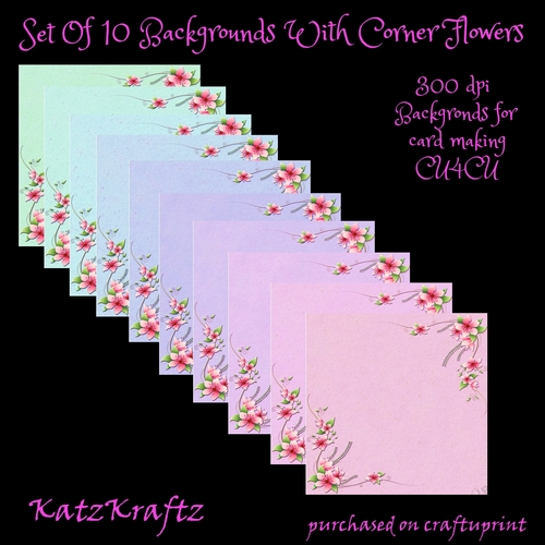 Backgrounds with floral corner embelishments
