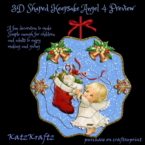 3D Shaped Keepsake Christmas Angel Decoration 4