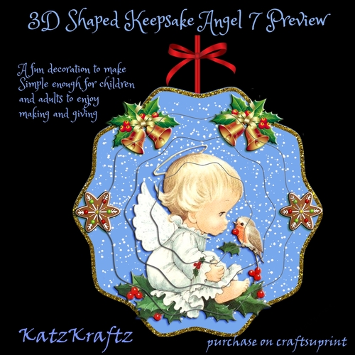 3D Shaped Keepsake Christmas Angel Decoration 7