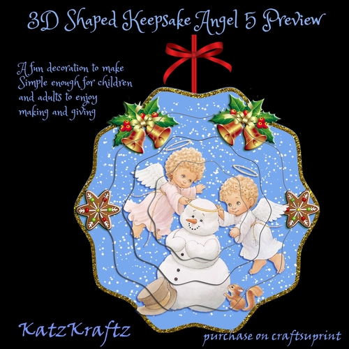 3D Shaped Keepsake Christmas Angel Decoration 5