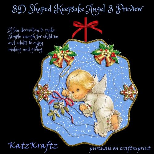 3D Shaped Keepsake Christmas Angel Decoration 3