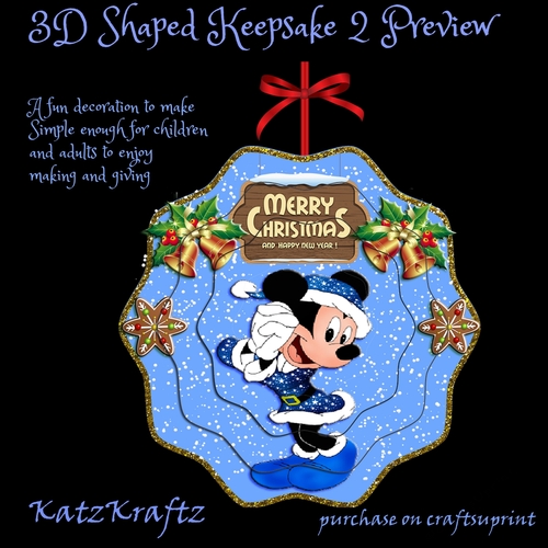 3D Shaped Keepsake Christmas decoration Minnie 1