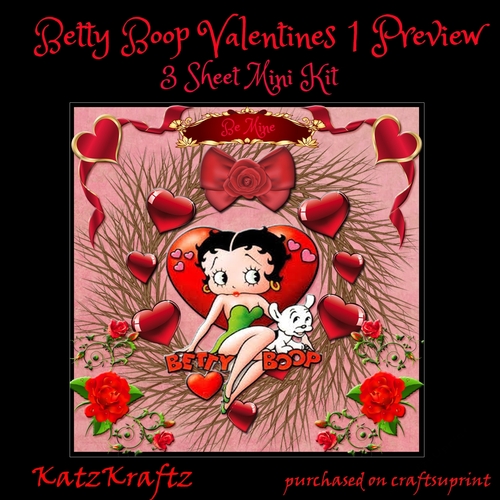 Betty Boop Valentines 1 Mini Kit