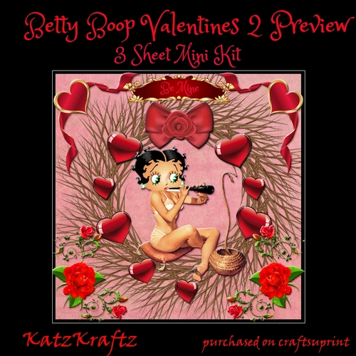 Betty Boop Valentines 2 Mini Kit