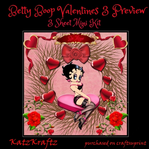 Betty Boop Valentines 3 Mini Kit
