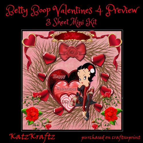 Betty Boop Valentines 4 Mini Kit