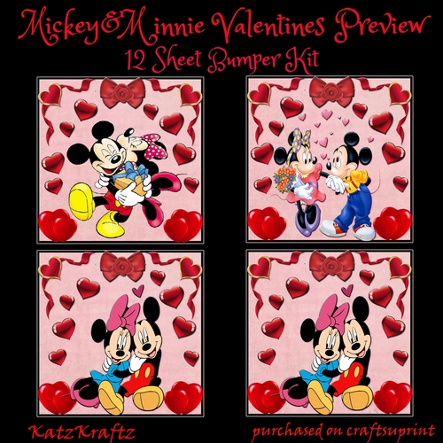 Mickey & Minnie Valentines Bumper Kit