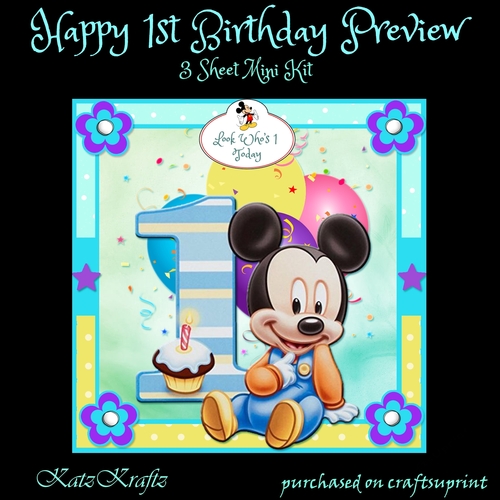 Happy 1st Birthday 1 (boy) Mini Kit