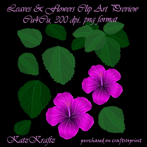 Leaves & Lilac Flowers CU4CU