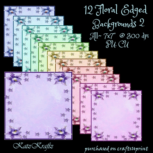 12 Floral Edged Backgrounds 2