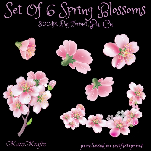 Set Of 7 spring Blossoms