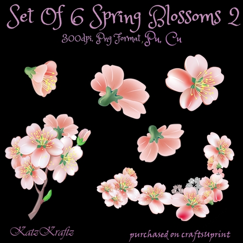 Set Of 7 spring Blossoms 2